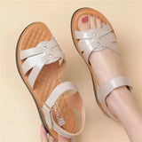 Premium Leder verstellbare Plattform-Sandalen