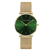 Damen Stylische Gold Quarz Uhr