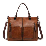 Multifunktionale Damenhandtasche aus echtem Leder