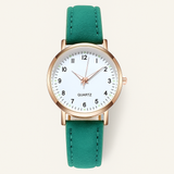 Damen Leuchtende Lederarmband Quarz Uhr