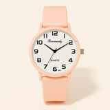 Damen Minimalistische Quarz Uhr mit Silikonarmband
