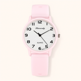 Damen Minimalistische Quarz Uhr mit Silikonarmband