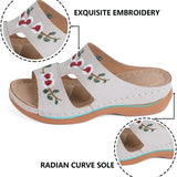 Bequeme Blumen-Wedge-Sandalen