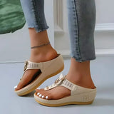 Damen Sommer Keil-Plattform Sandalen