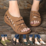 Retro Rundzehen Sandalen mit weiter Passform und orthopädischer Unterstützung