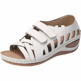 Retro Rundzehen Sandalen mit weiter Passform und orthopädischer Unterstützung