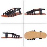 Schnallenriemen Rundzehen Flache Sandalen