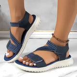 Verstellbare Strickriemen-Sommersandalen mit gepolsterter Sohle