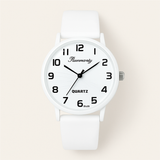 Damen Minimalistische Quarz Uhr mit Silikonarmband