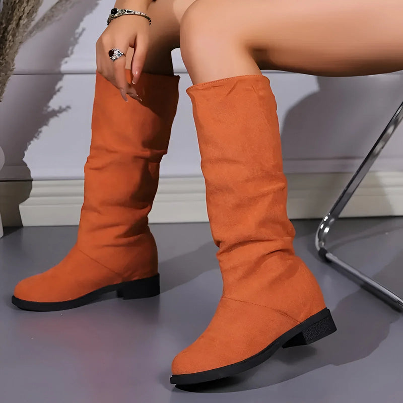 Damen Mid-Calf Slip-On Stiefel