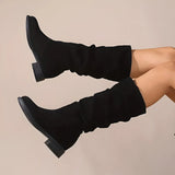 Damen Mid-Calf Slip-On Stiefel