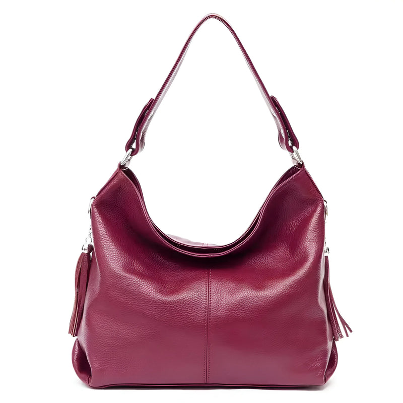 Damen-Trendige Schultertasche aus Leder mit Quaste