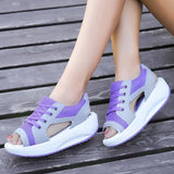 Damen Schnür-Platform Muffin Sandalen