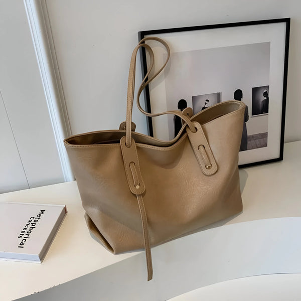Damen Stilvolle Schulterhandtasche aus Leder