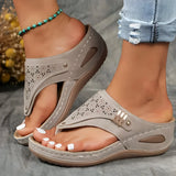 Damen Wedge Heel Sandalen mit Clip-Zehenverschluss