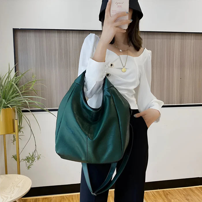 Damen Große Schultertasche aus weichem Leder