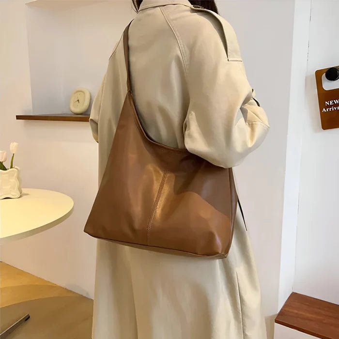 Vintage Schultertasche aus weichem Leder für Damen