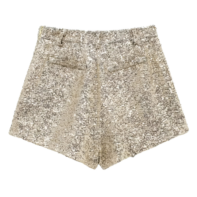 Pailletten-besetzte Mini-Shorts mit A-Linien-Schnitt