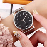 Damen Leuchtende Edelstahl Quarz Uhr