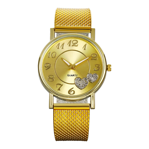 Damen Minimalistische Mesh Armband Quarz Uhr