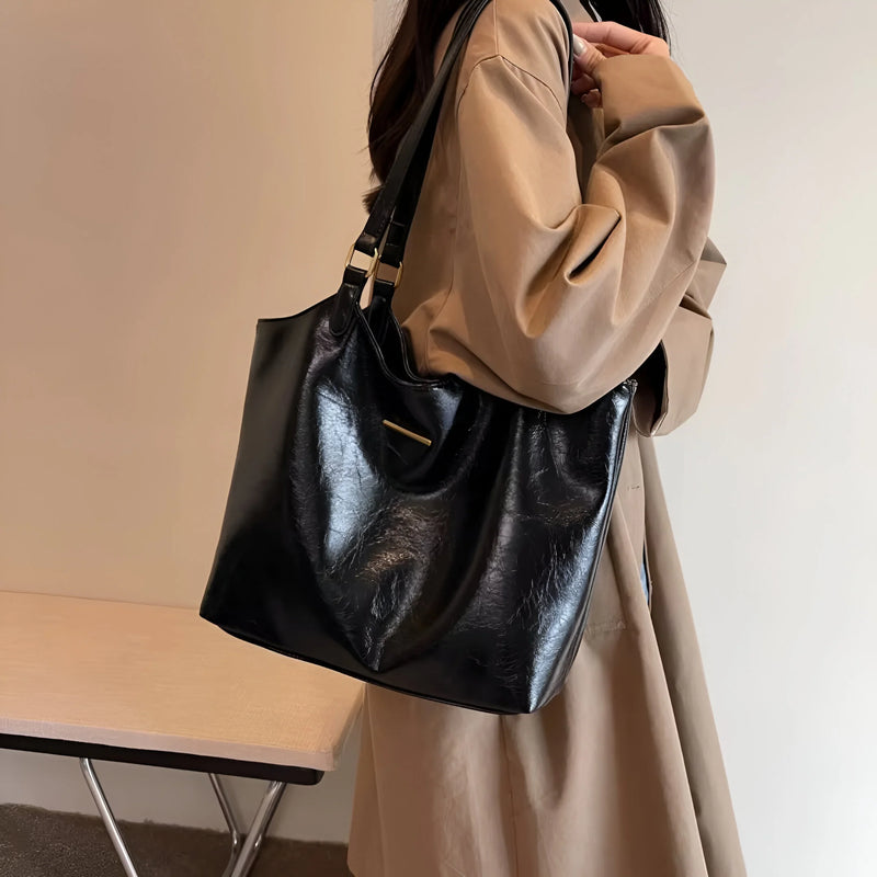 Damen Stilvolle Vintage-Leder-Tote-Bag