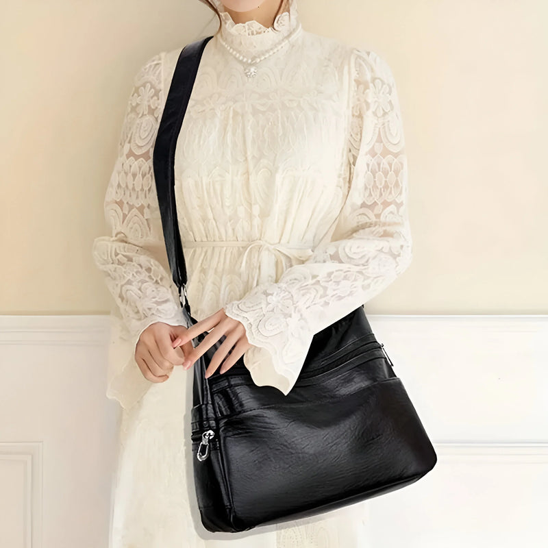 Luxuriöse Damen-Schultertasche aus Leder