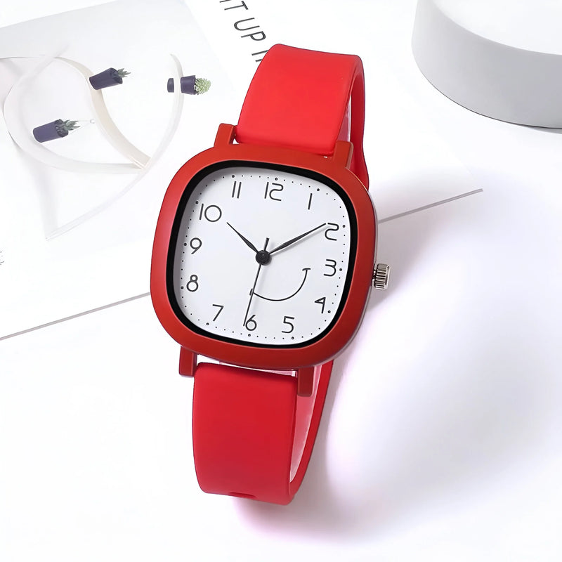 Damen Bunte Silikonarmband Quarz Uhr