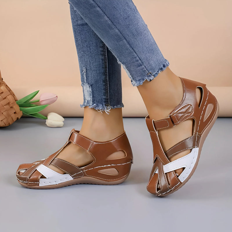 Damen Rundzehen Wedge-Sandalen