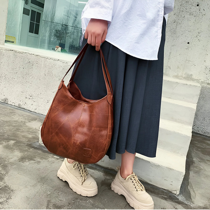 Damen Trendige Vintage-Schultertasche aus Leder