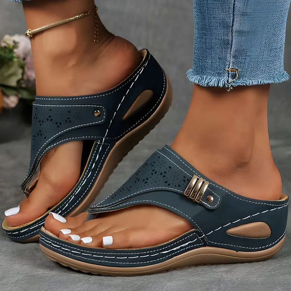 Damen Wedge Heel Sandalen mit Clip-Zehenverschluss