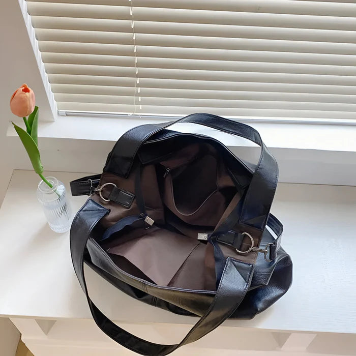 Große Retro-Leder-Tote-Bag für Damen