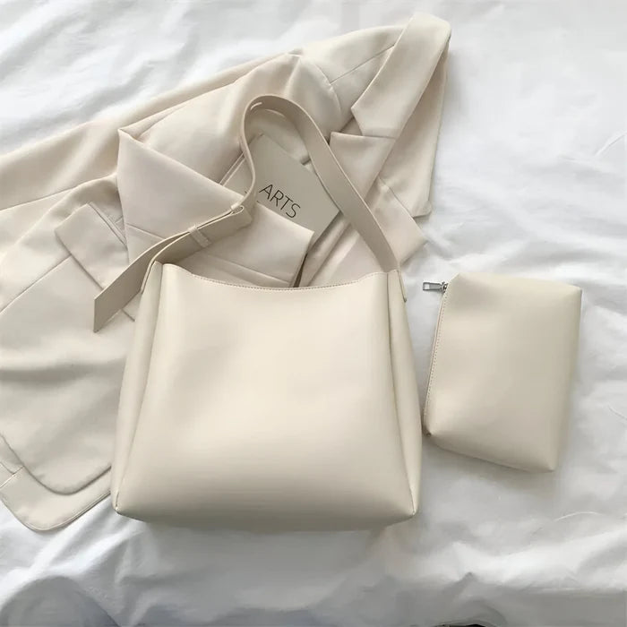 Schulterhandtasche mit großer Kapazität und passender Tasche