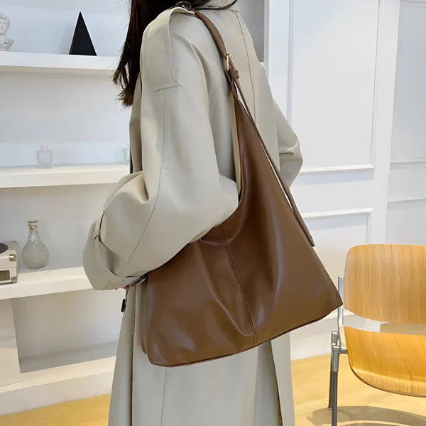 Vintage Schultertasche aus weichem Leder für Damen