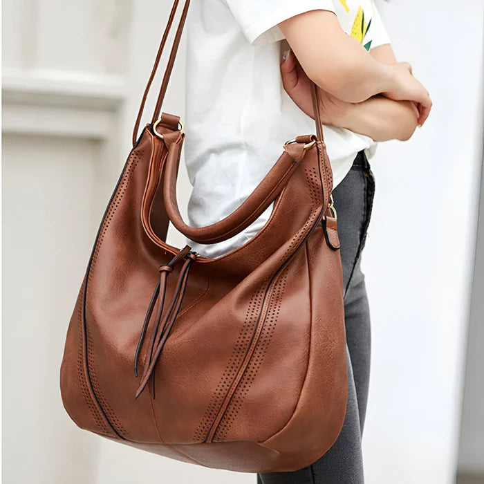 2-teiliges Set: Damen-Shopper & Crossbody-Tasche aus Leder