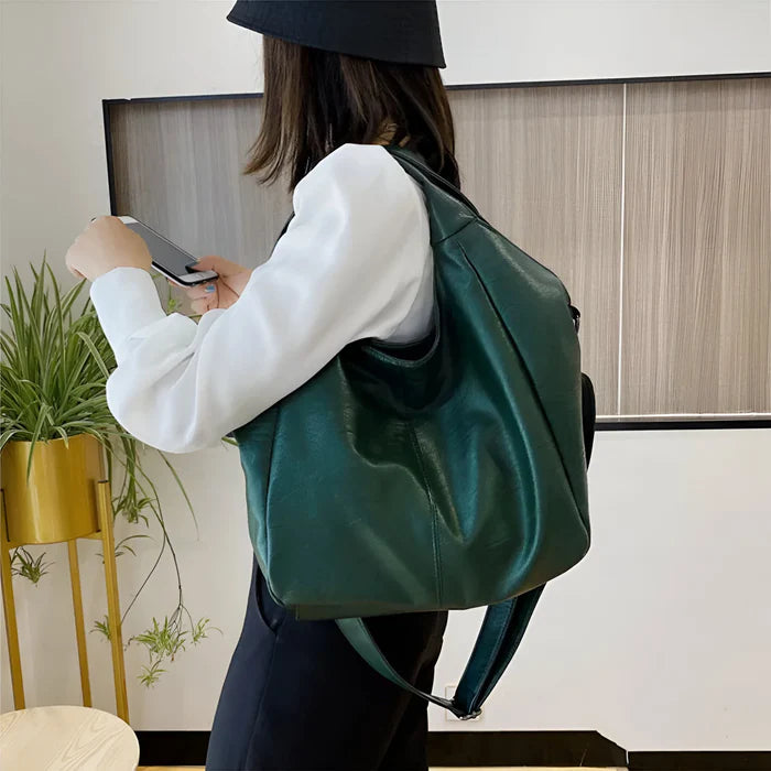 Damen Große Schultertasche aus weichem Leder