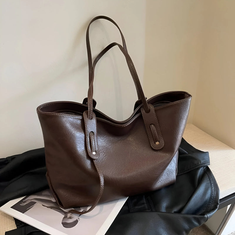 Damen Stilvolle Schulterhandtasche aus Leder