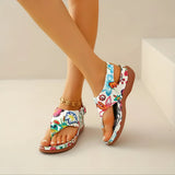 Florale bestickte Komfortsandalen