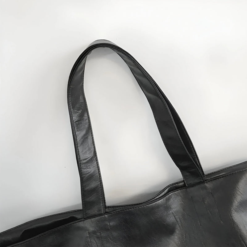 Damen Übergroße Weiche Schultertasche aus Leder