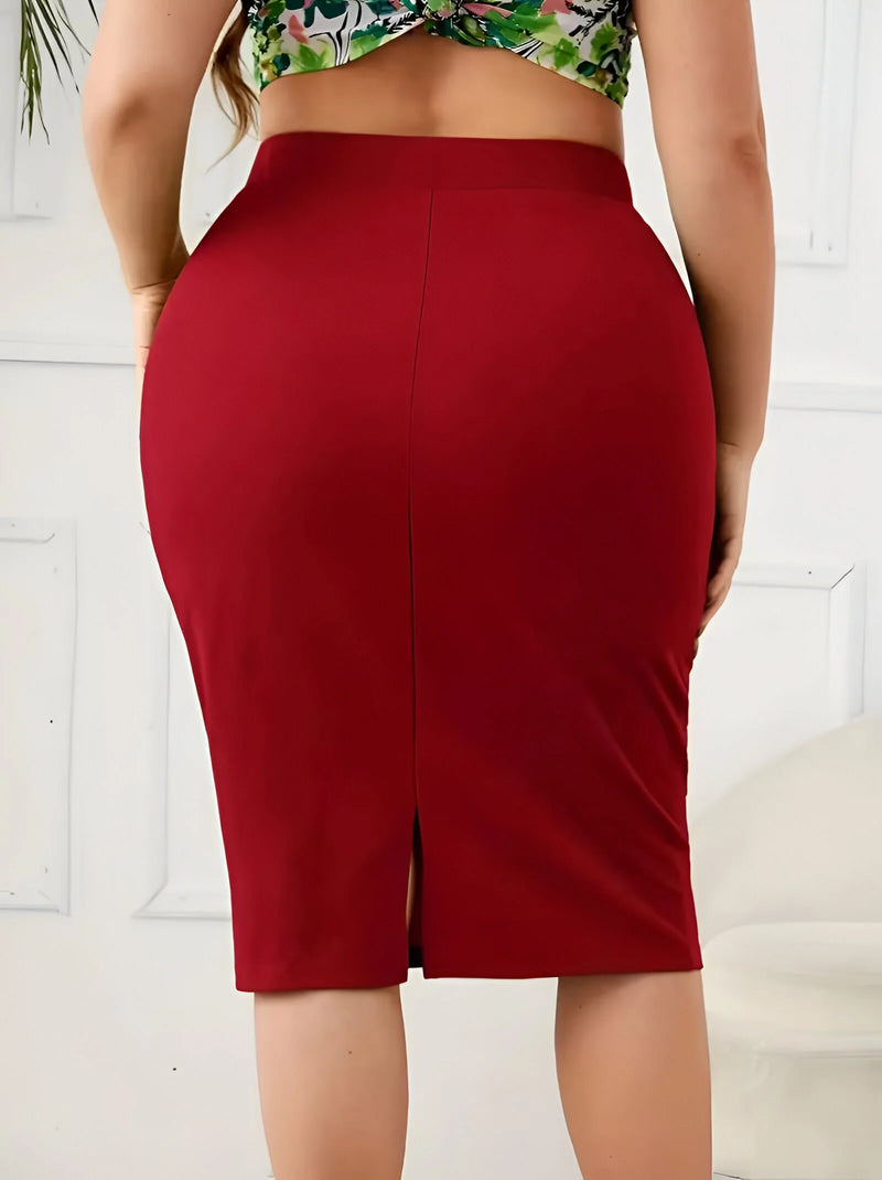 Damen Casual High-Waist Schlitzrock