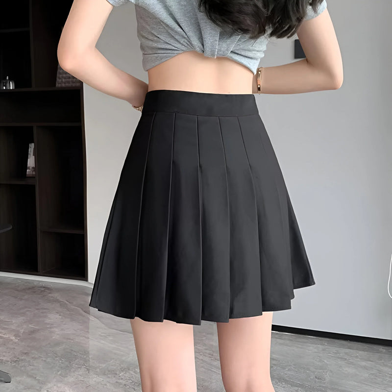 High-Waist Falten-Minirock – Bequem & vielseitig