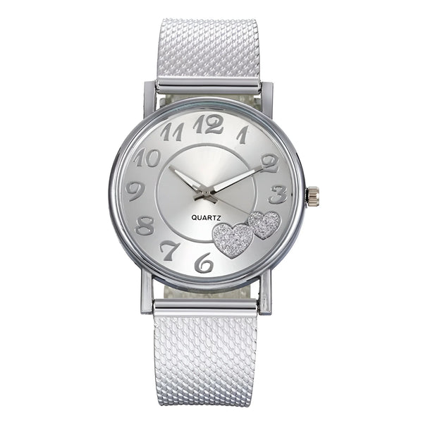 Damen Minimalistische Mesh Armband Quarz Uhr