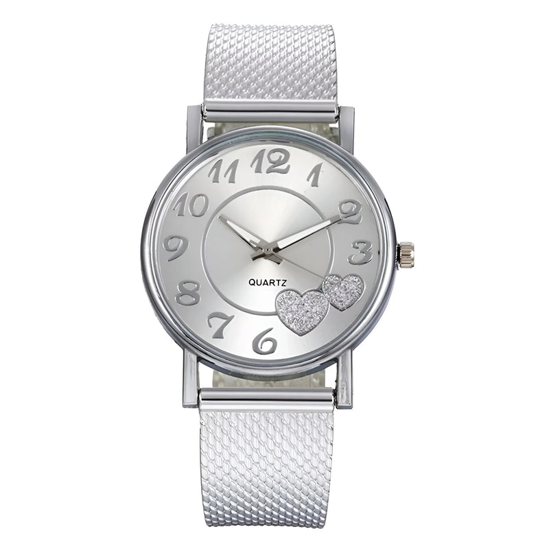Damen Minimalistische Mesh Armband Quarz Uhr