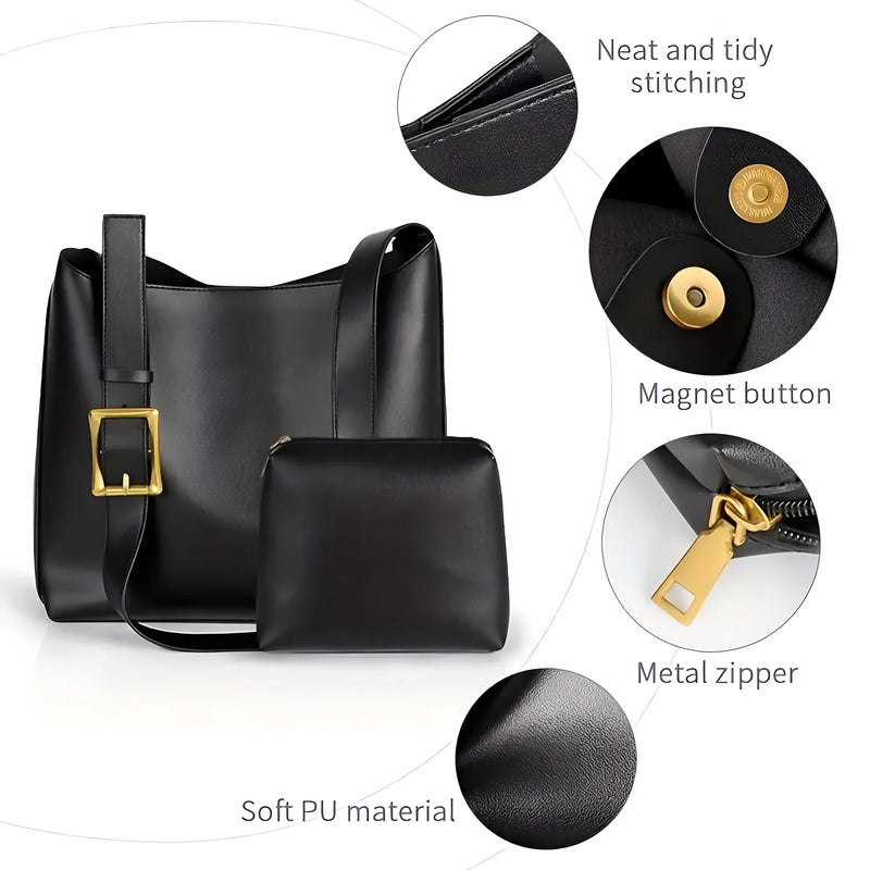 Stilvolles Crossbody-Lederhandtaschen-Set