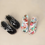 Florale bestickte Komfortsandalen