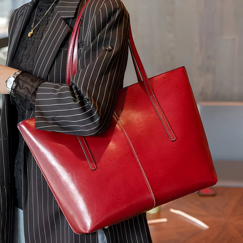 Große moderne Leder-Tote-Bag