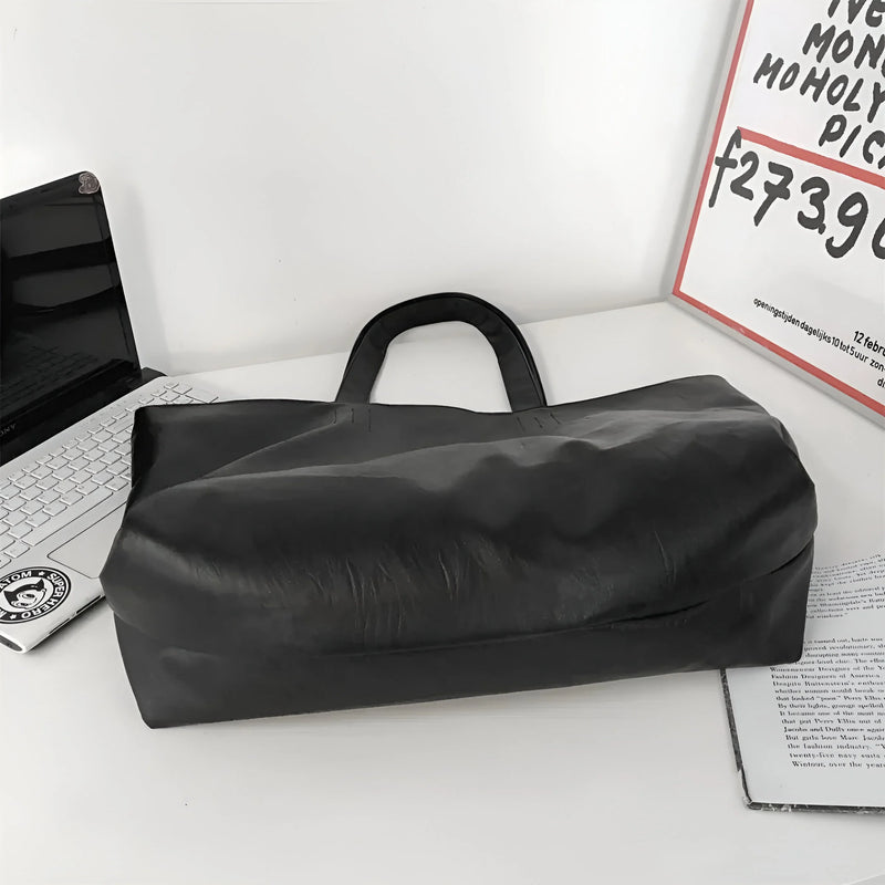 Damen Übergroße Weiche Schultertasche aus Leder