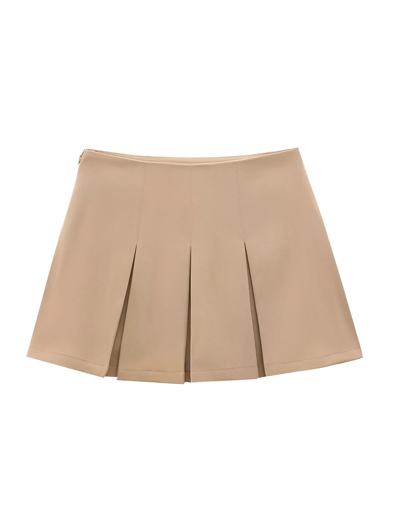 Vintage High-Waist Falten-Minirock