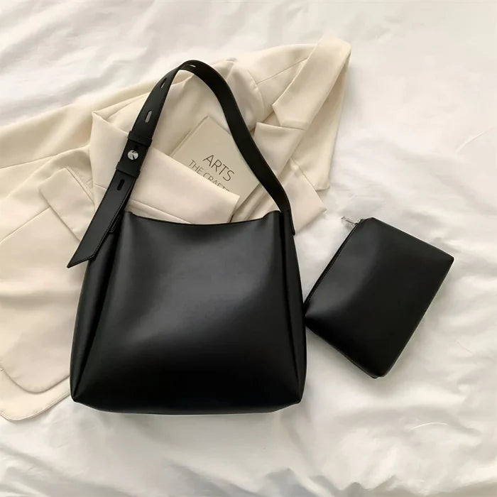 Schulterhandtasche mit großer Kapazität und passender Tasche