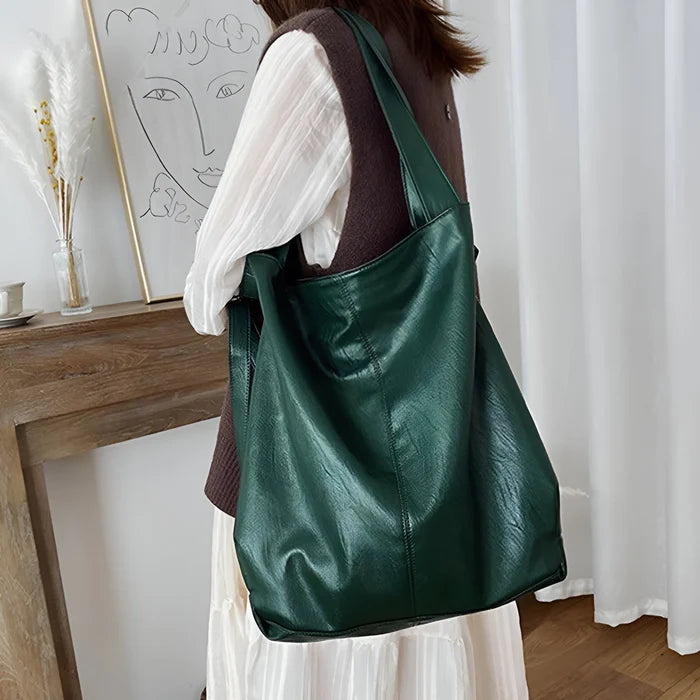 Vintage Schulter-Tote-Handtasche aus weichem PU-Leder