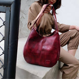 Damen Trendige Vintage-Schultertasche aus Leder